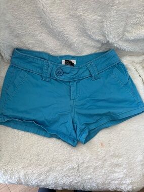 579 Teal Blue Low-Rise Jean Shorts